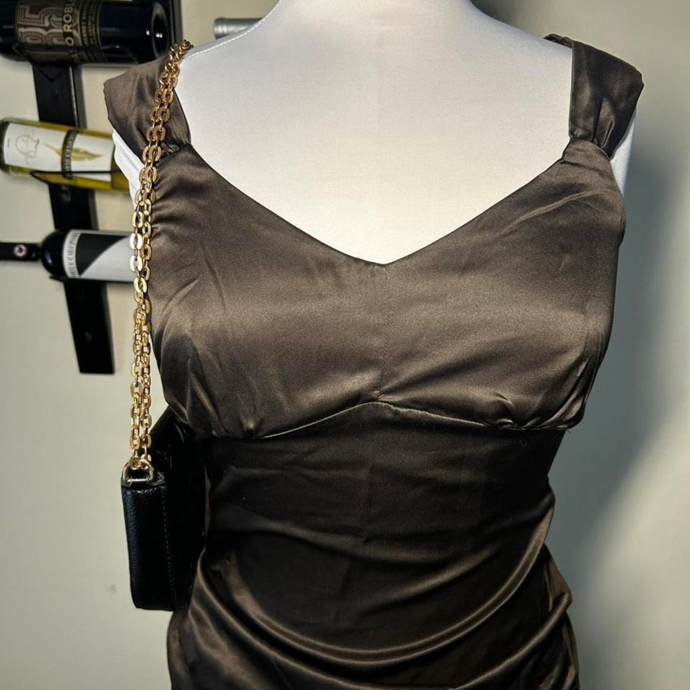 Y2K Ann Taylor satin camisole top in chocolate brown